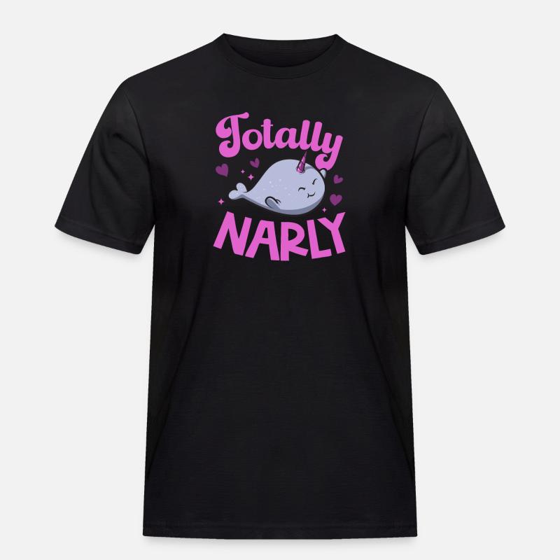 Narwal Einhornwal - Männer Workwear T-Shirt - Schwarz