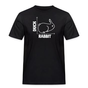 Wittgenstein lapin canard illusion - T-shirt Workwear homme - noir - Devant - AI Model Male 178 light (178cm)