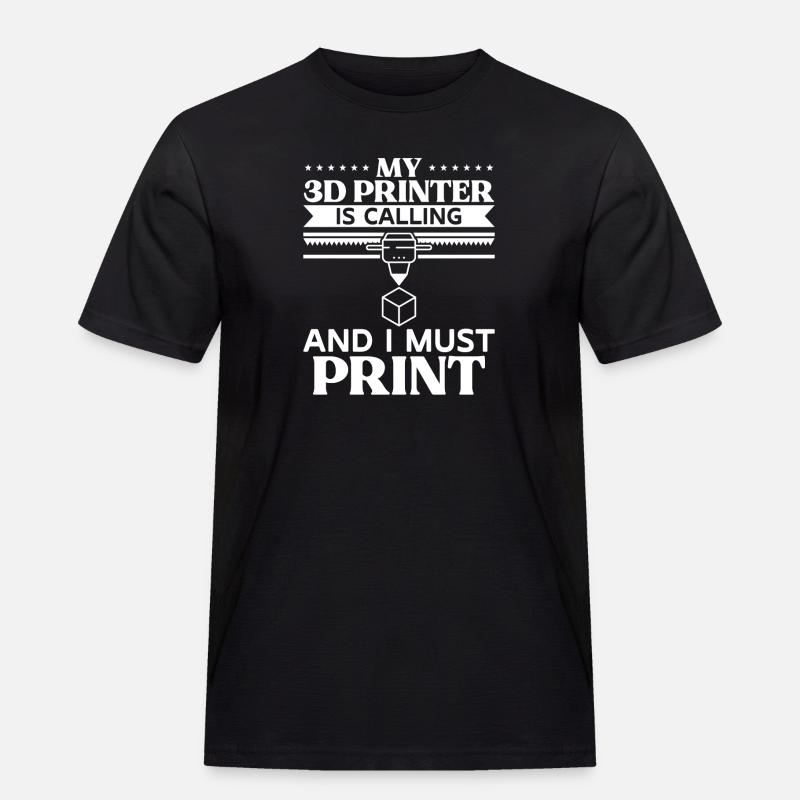 3D Drucker 3D Druck - Männer Workwear T-Shirt - Schwarz