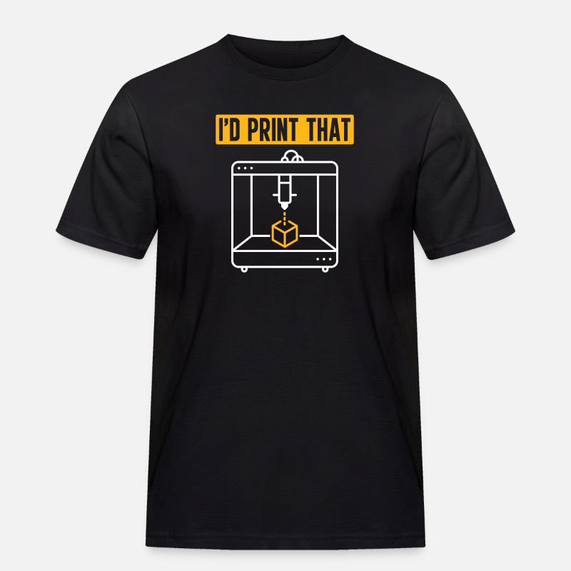 3D Drucker 3D Druck - Männer Workwear T-Shirt - Schwarz