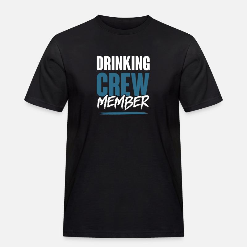 Drinking Crew - Männer Workwear T-Shirt - Schwarz