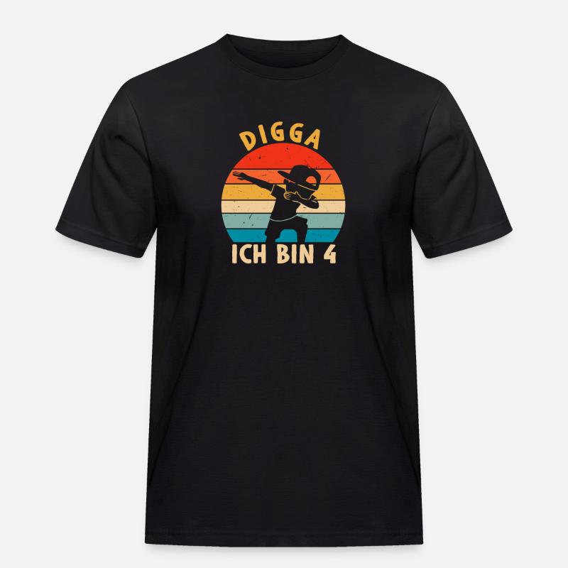 Digga Ich bin 4 - Männer Workwear T-Shirt - Schwarz