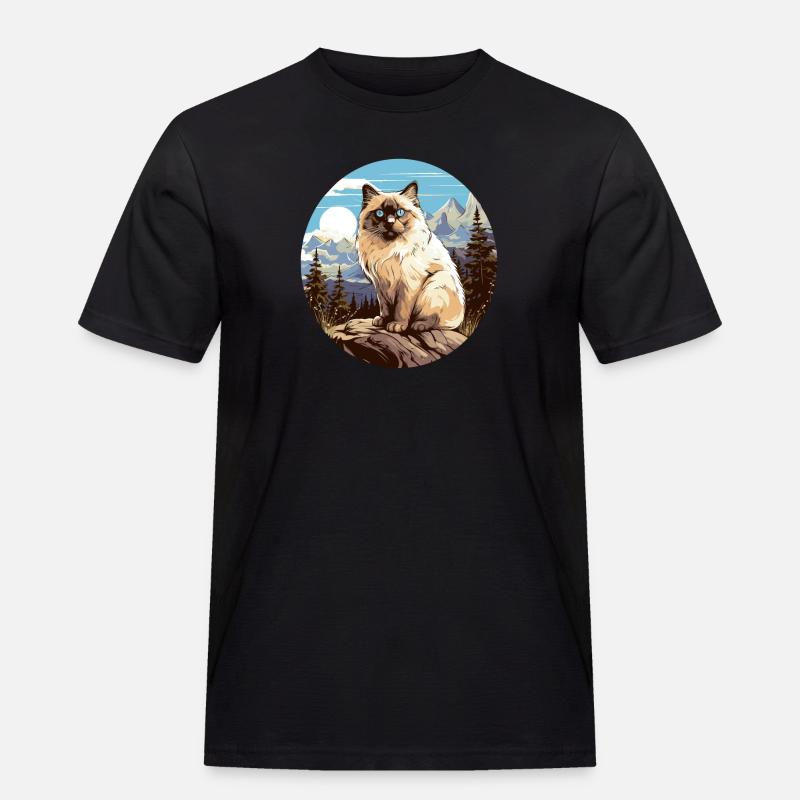 Birman Cat Birma Katze - Männer Workwear T-Shirt - Schwarz