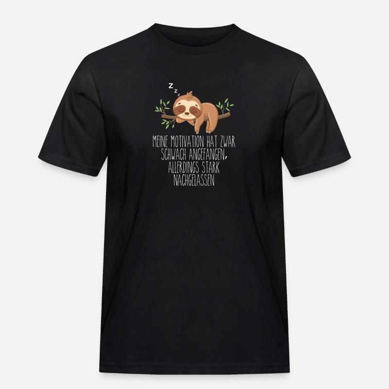 Motivation Started Weak Sloth - Men's Workwear T-Shirt - black