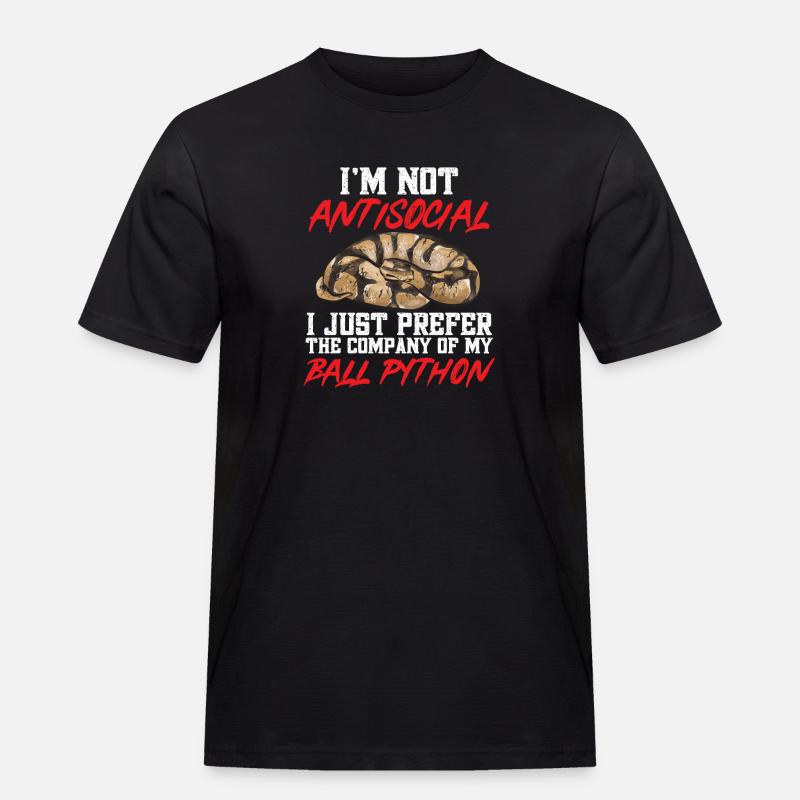 Ball Python Schlange Königspython - Männer Workwear T-Shirt - Schwarz