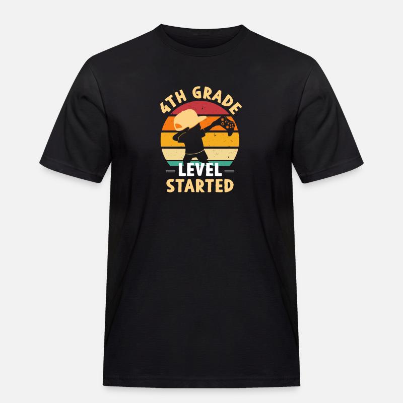 4.Klasse Level Started Schulstart - Männer Workwear T-Shirt - Schwarz