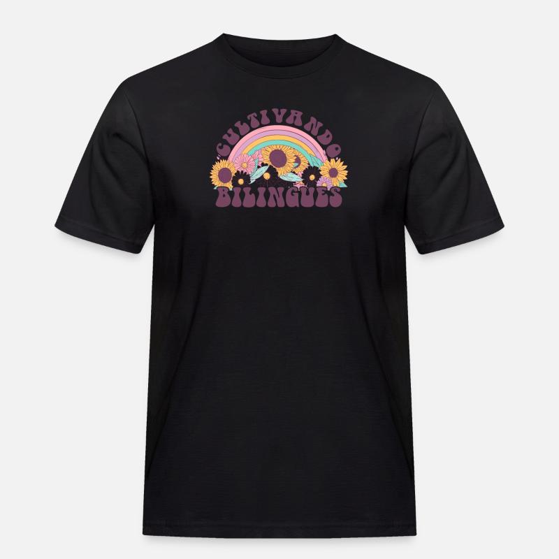 Cultivando Bilingües Spanischlehrer - Männer Workwear T-Shirt - Schwarz
