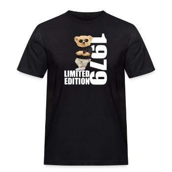 Limited Edition 1979 Bär Bären Geburtstag 1979 - Männer Workwear T-Shirt - Schwarz - Vorne - AI Model Male 178 light (178cm)