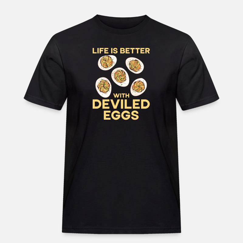 Gefüllte Eier Deviled Eggs - Männer Workwear T-Shirt - Schwarz