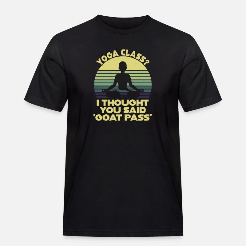 Yogastunde oder Ziegenpass - Männer Workwear T-Shirt - Schwarz