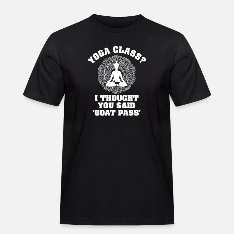 Yogastunde oder Ziegenpass - Männer Workwear T-Shirt - Schwarz