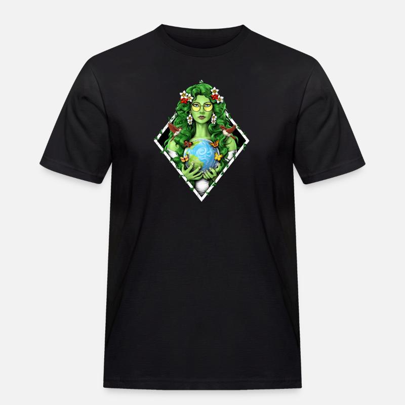 Gaia Mutter Erde Göttin - Männer Workwear T-Shirt - Schwarz