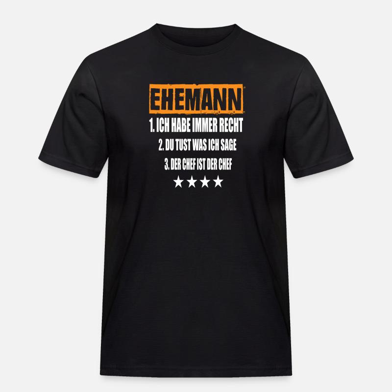 Ehemann - Männer Workwear T-Shirt - Schwarz