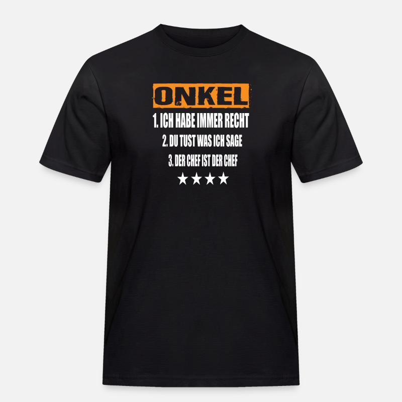 Onkel - Männer Workwear T-Shirt - Schwarz