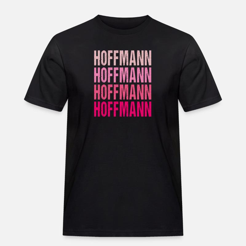 Hoffmann Retro Rosa Nachname Geschenkidee - Männer Workwear T-Shirt - Schwarz