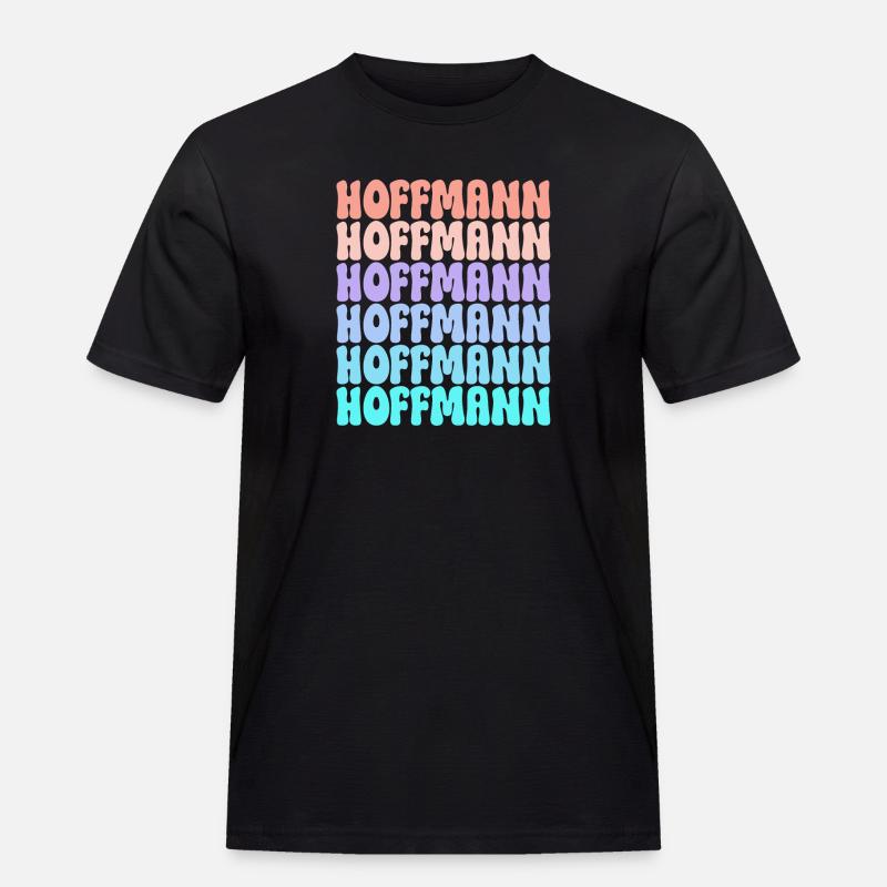 Hoffmann Retro Nachname Geschenkidee - Männer Workwear T-Shirt - Schwarz