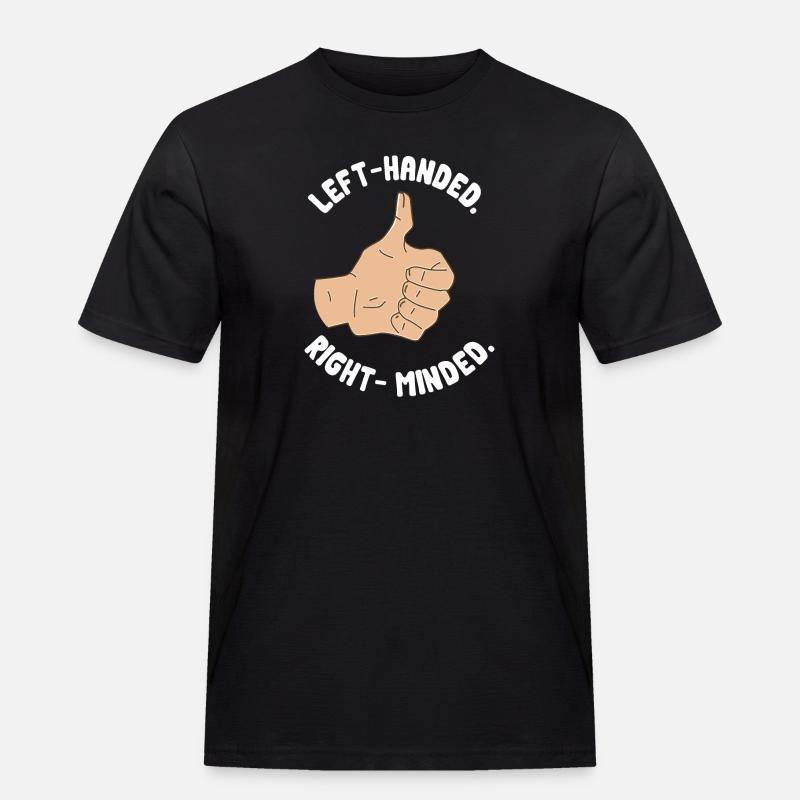 Linkshänder - Männer Workwear T-Shirt - Schwarz