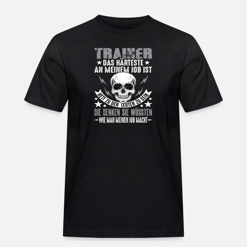 Trainer - Männer Workwear T-Shirt - Schwarz