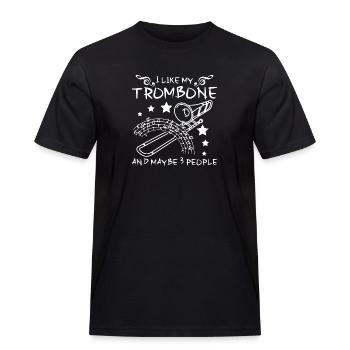Tromboniste J’aime le trombone et peut-être 3 personnes - T-shirt Workwear homme - noir - Devant - AI Model Male 178 light (178cm)