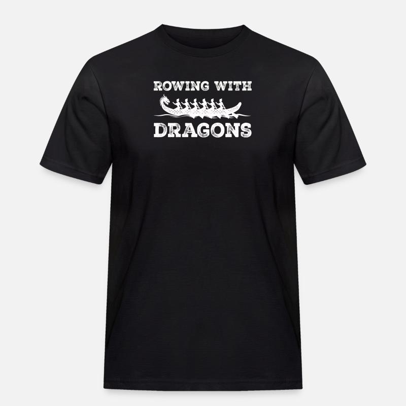 Rudern mit Drachen Drachenboot - Männer Workwear T-Shirt - Schwarz