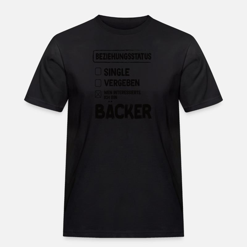Bäcker Beziehungsstatus Back Backwaren Backen - Männer Workwear T-Shirt - Schwarz