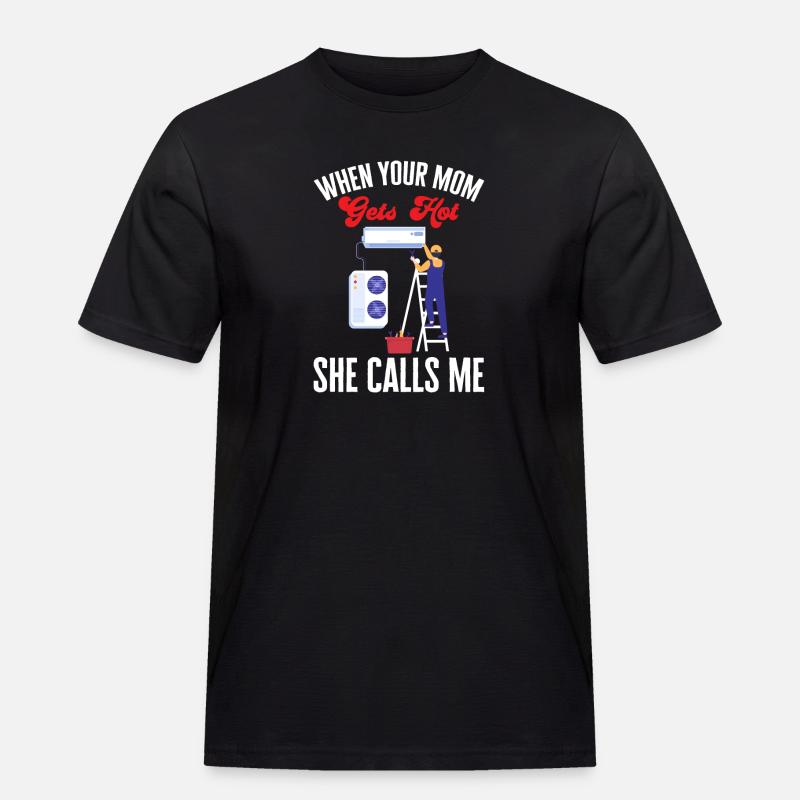 Heizung Klima Lüftung Techniker - Männer Workwear T-Shirt - Schwarz
