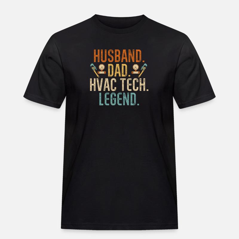 Heizung Klima Lüftung Techniker - Männer Workwear T-Shirt - Schwarz