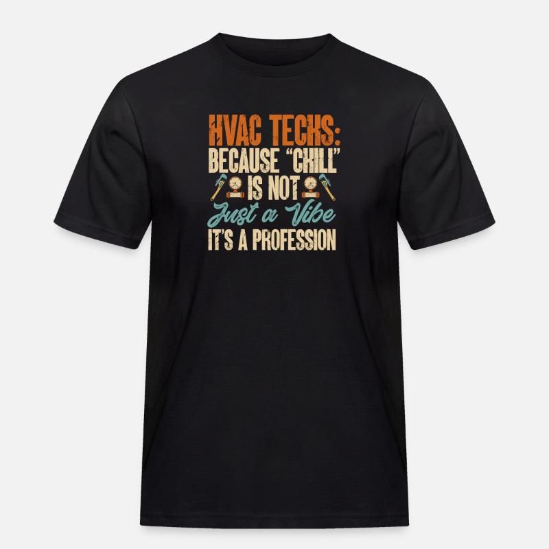 Heizung Klima Lüftung Techniker - Männer Workwear T-Shirt - Schwarz