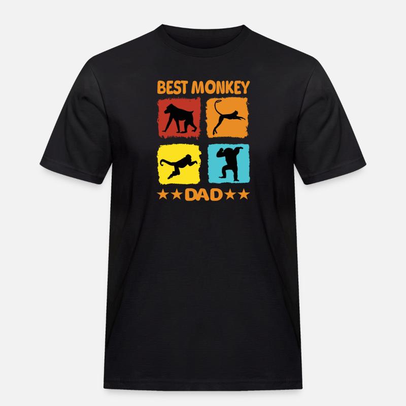 Best Monkey Dad - Men's Workwear T-Shirt - black