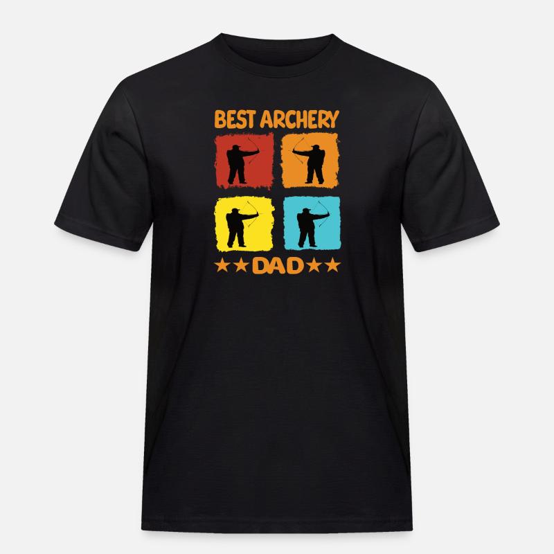 Best Archery Dad - Männer Workwear T-Shirt - Schwarz