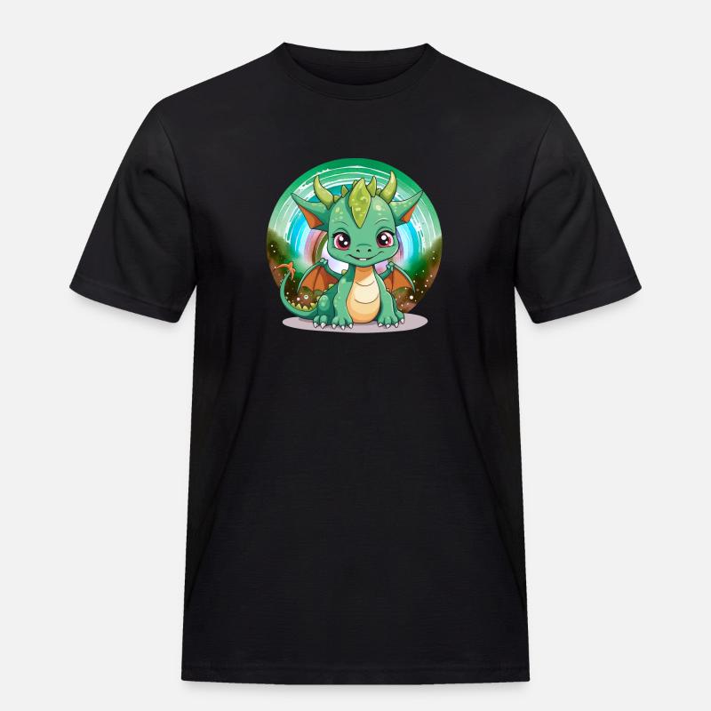 Drache Kinder Drachen Kind - Männer Workwear T-Shirt - Schwarz