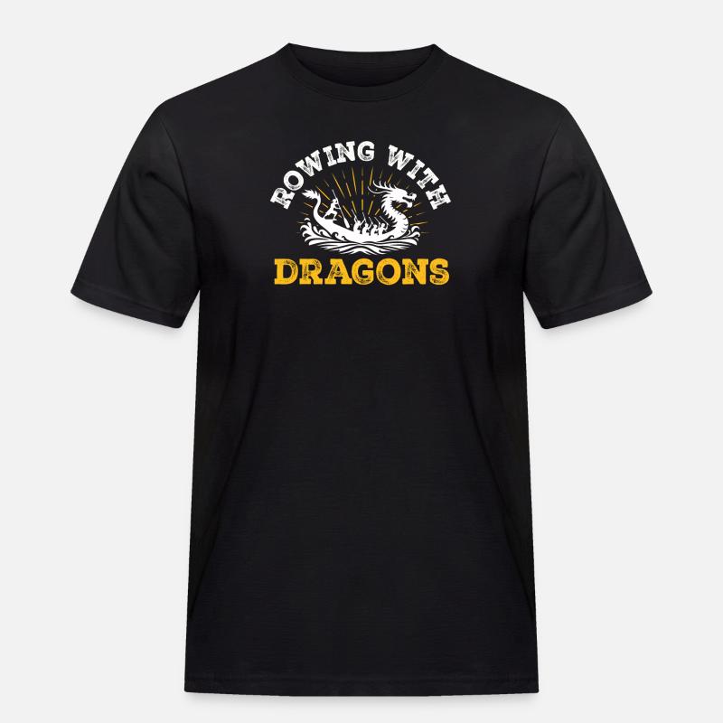 Rudern mit Drachen Drachenboot - Männer Workwear T-Shirt - Schwarz