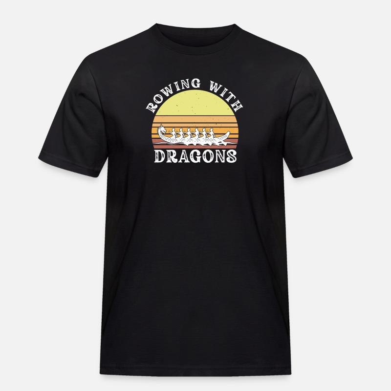 Rudern mit Drachen Drachenboot - Männer Workwear T-Shirt - Schwarz