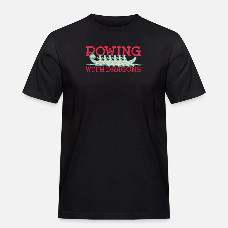 Rudern mit Drachen Drachenboot - Männer Workwear T-Shirt - Schwarz