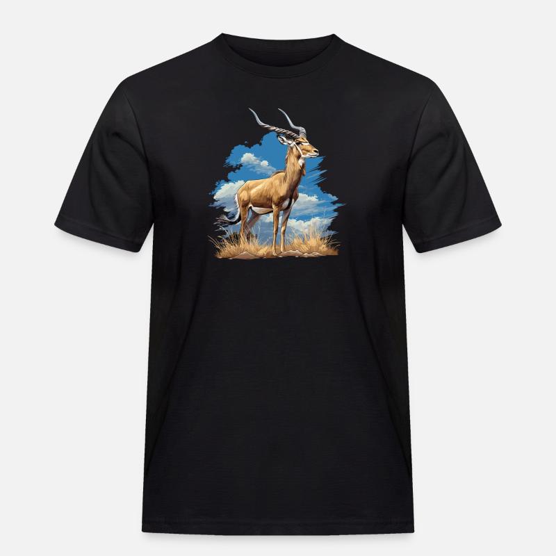 Antelope Antilopen Antilope - Männer Workwear T-Shirt - Schwarz