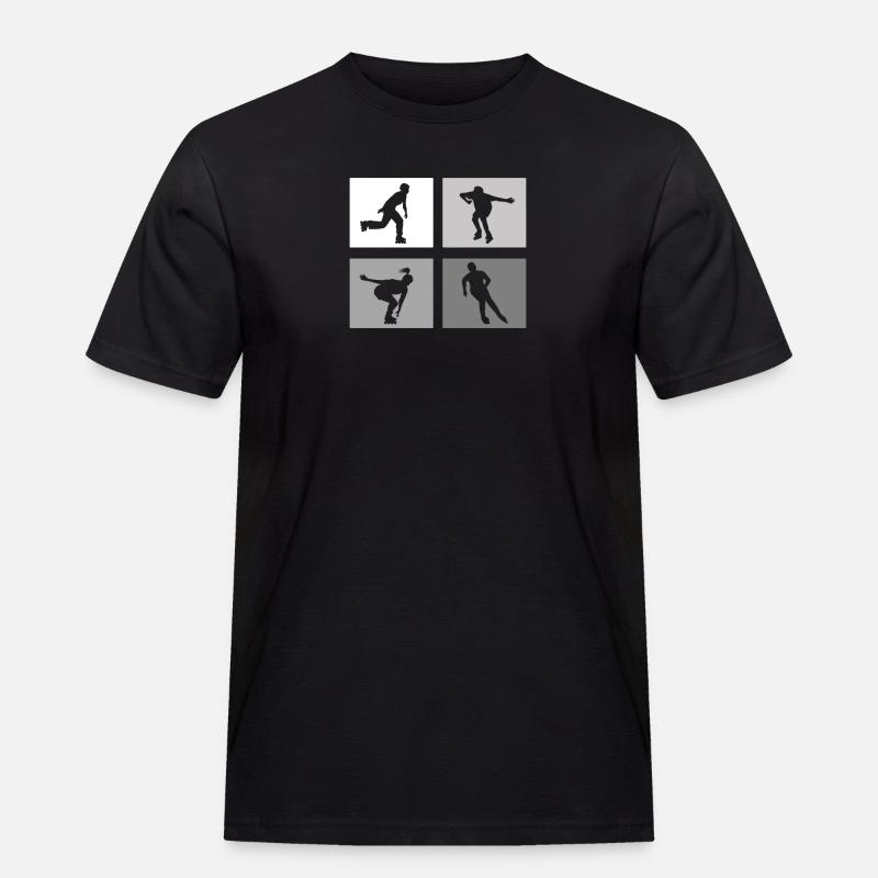 Inline-Skating Rollerskates Inline-Skater - Männer Workwear T-Shirt - Schwarz