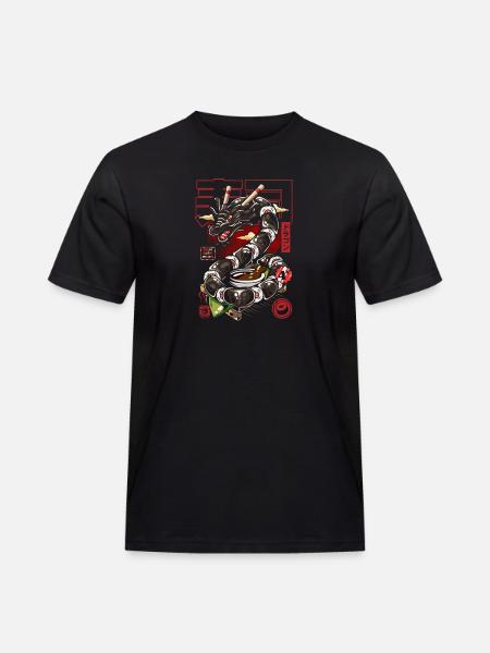 Japan Großer Sushi-Drache - Männer Workwear T-Shirt - Schwarz
