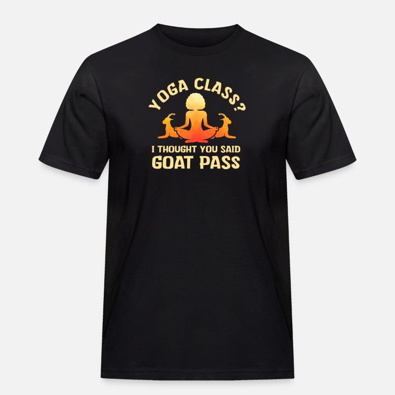 Yoga-Kurs oder Ziegenpass - Männer Workwear T-Shirt - Schwarz