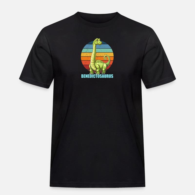 Benedictosaurus Geschenkidee für Benedict - Männer Workwear T-Shirt - Schwarz