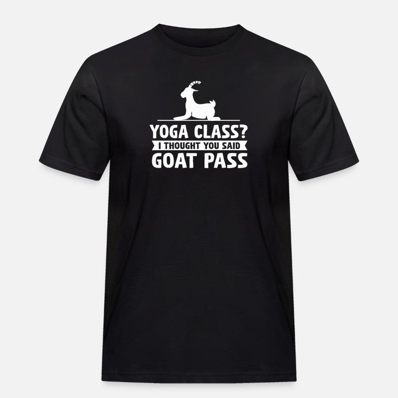 Yogastunde oder Ziegenpass - Männer Workwear T-Shirt - Schwarz