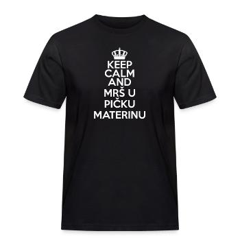 Balkan Vicevi Mrs u pm, ExYu Shirt Geschenk Srbija - Männer Workwear T-Shirt - Schwarz - Vorne - AI Model Male 178 light (178cm)