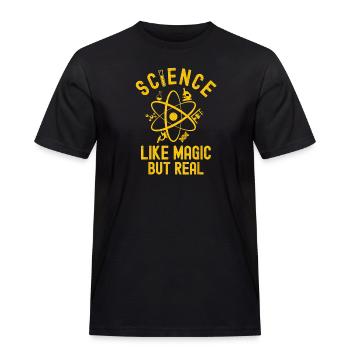 La science comme de la magie mais un vrai professeur de sciences drôle - T-shirt Workwear homme - noir - Devant - AI Model Male 178 light (178cm)
