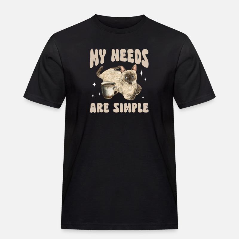 Siamkatze Katze Siamese - Männer Workwear T-Shirt - Schwarz