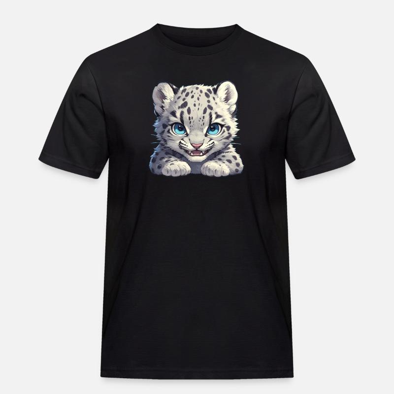 Snow Leopard Schneeleoparde Schneeleopard - Männer Workwear T-Shirt - Schwarz