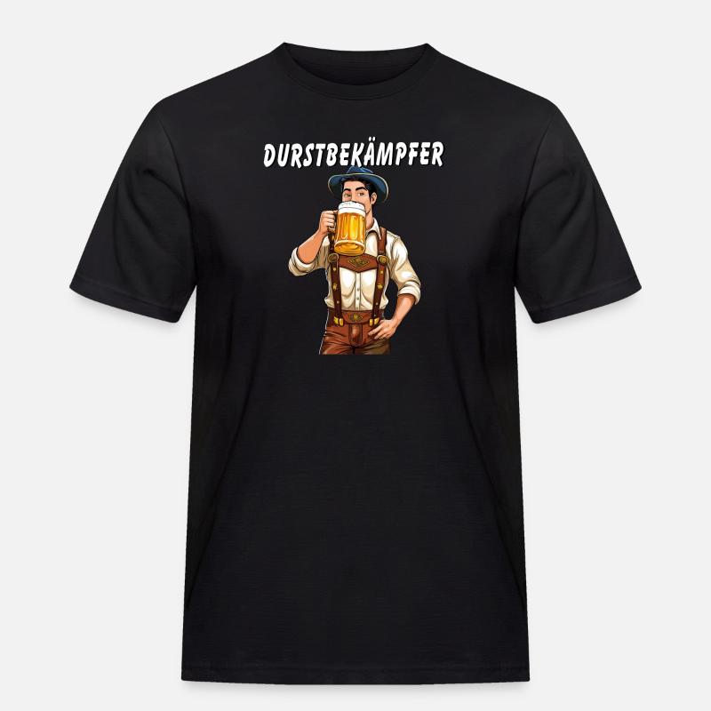 MANN Bier DURSTBEKÄMPFER - Männer Workwear T-Shirt - Schwarz