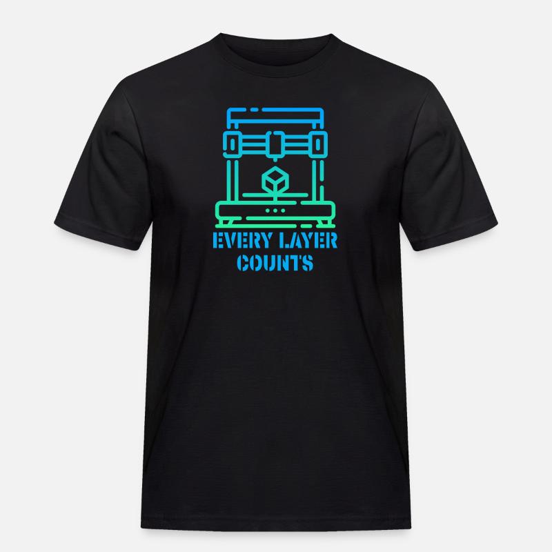 Every Layer Counts 3d Drucker - Männer Workwear T-Shirt - Schwarz
