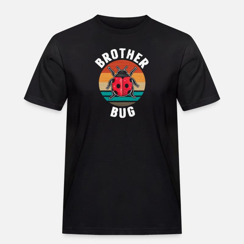 Brother Bug Retro Marienkäfer - Männer Workwear T-Shirt - Schwarz