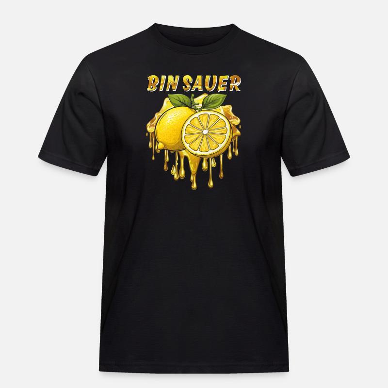 ZITRONE BIN SAUER - Männer Workwear T-Shirt - Schwarz