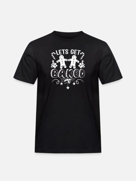 Christmas Let's Get Baked Cookie - Men's Workwear T-Shirt - black