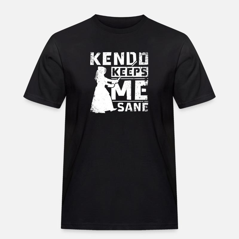Kendo keeps me sane - Männer Workwear T-Shirt - Schwarz